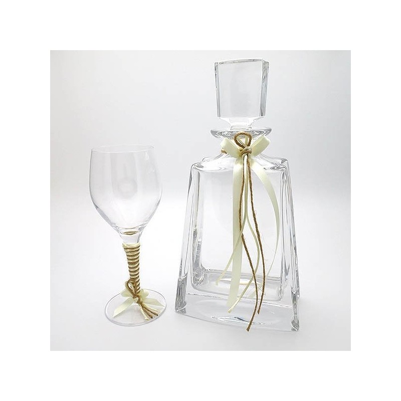 Carafe Wedding Glass Crystal Ecru