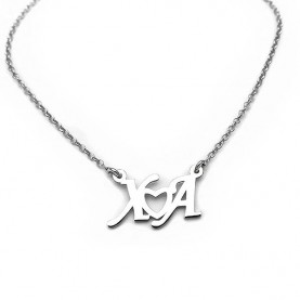 Necklace with letters and heart from Silver 925