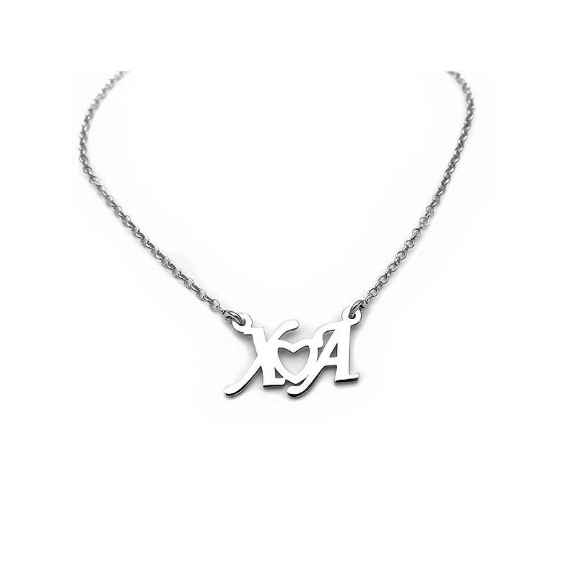 Necklace with letters and heart from Silver 925