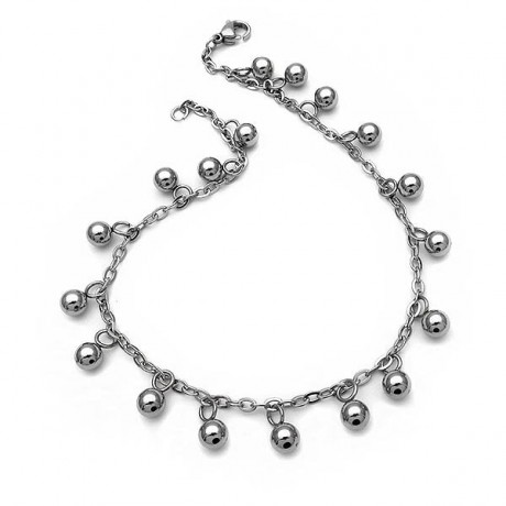 Anklet bracelet Foot chain made of steel with beads