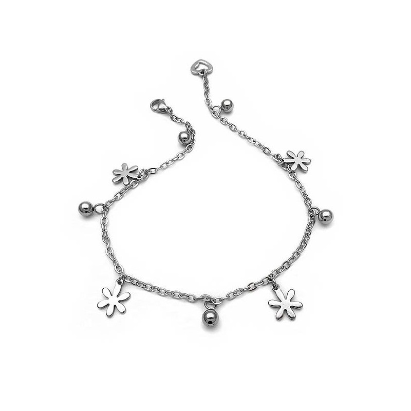 Anklet bracelet Foot chain made of steel with charms