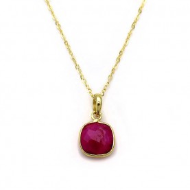 Pendant withred ruby from Silver 925 gold-plated