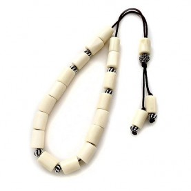Komboloi with beige bone beads