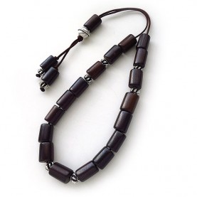 Komboloi with brown bone beads