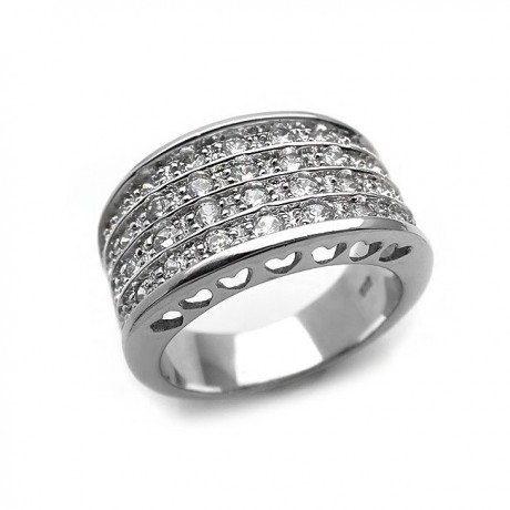 Modern women's ring with zircon
