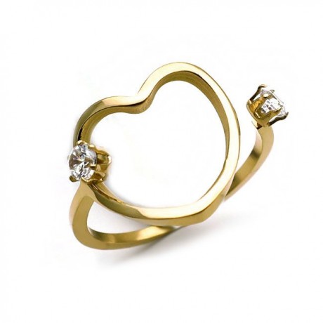 Ring from steel gold plated