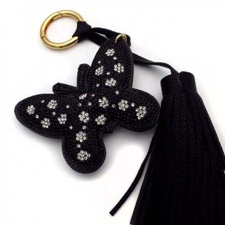 Keychain with black butterfly