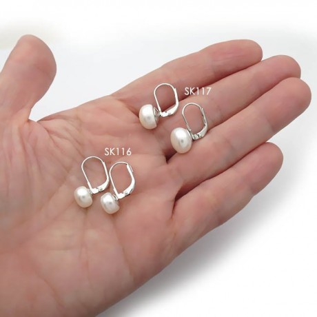 Σκουλαρίκια Μαργαριτάρια ασημένια 8mm