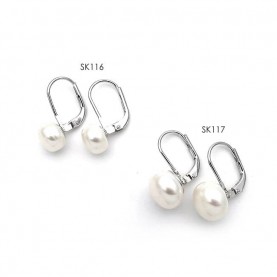 Freshwater pearl 8mm sterling silver earrings