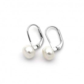 Freshwater pearl 8mm sterling silver earrings