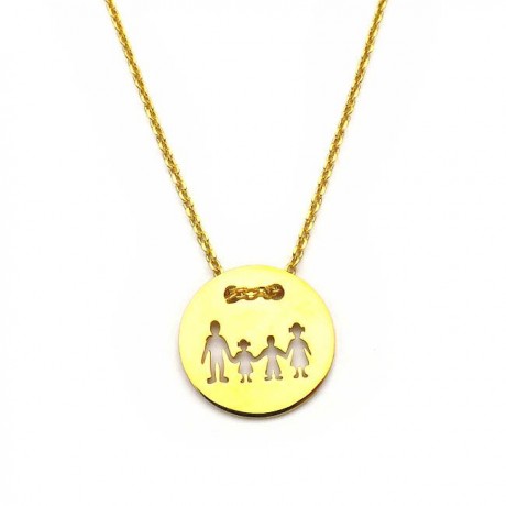 Family necklace with one girl and one boy