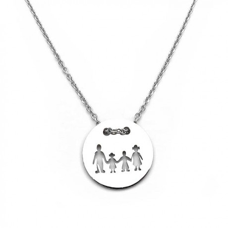 Family necklace with one girl and one boy