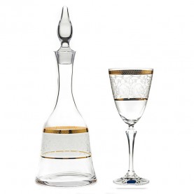 Καράφα ποτήρι κρασιού για γάμο κρυστάλλινα AG174