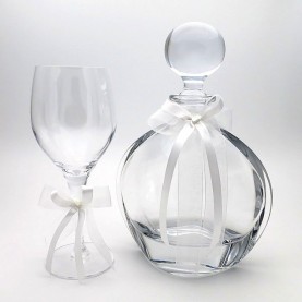 Ποτήρι και καράφα γάμου κρυστάλλινα AG129