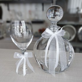 Ποτήρι και καράφα γάμου κρυστάλλινα AG129
